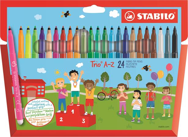 STABILO Filctoll készlet, 0,7 mm,  "Trio A-Z", 24 különböző szín (TST37824)