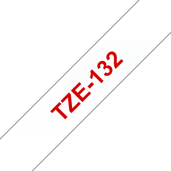 Brother TZe-132 laminált szalag (12mm) Red on Clear - 8m