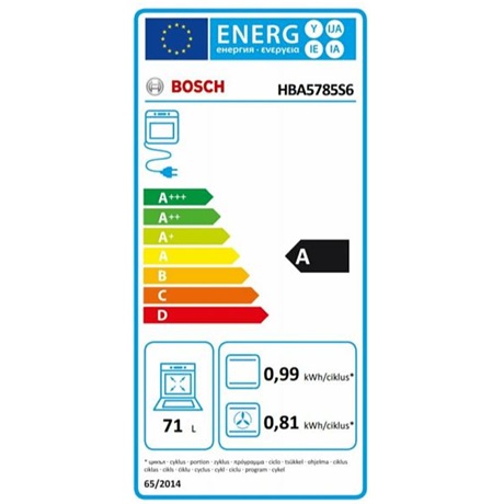 Bosch HBA5785S6 SÜTŐ BEÉPÍTHETŐ ELEKTROMOS