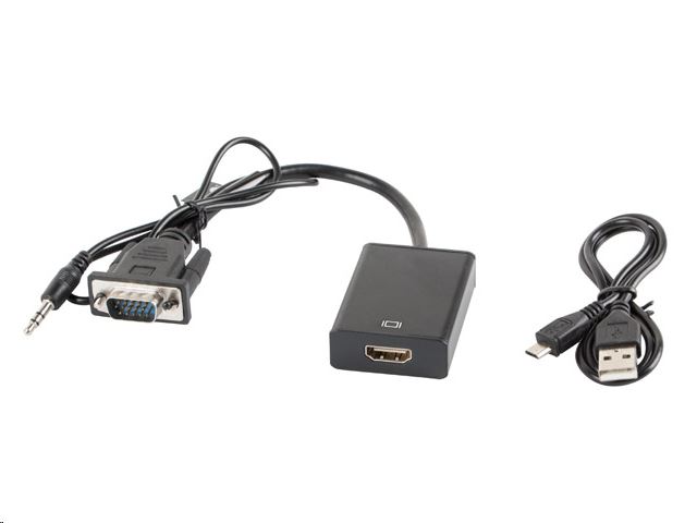 Lanberg VGA --> HDMI adapter + audio kábel (AD-0021-BK)
