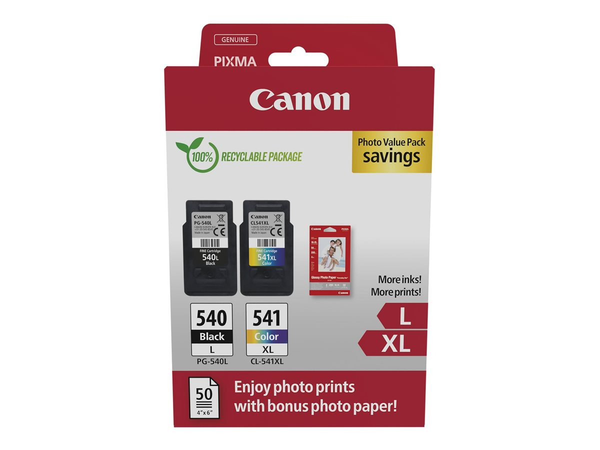 Canon PG-540L (1x11 ml) + CL-541XL (1x15 ml) + 50 lap GP501 10x15 fényes fotópapír Multipack Canon PG-540L (1x11 ml) + CL-541XL (1x15 ml) + 50 lap GP501 10x15 fényes fotópapír Multipack