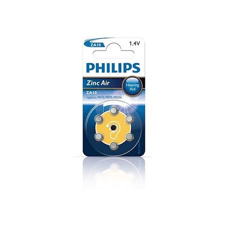 Philips ZA10B6A/00 ELEM HALLÓKÉSZHEZ CINK-LEVEGŐ 1.4V 6-BLISZTER