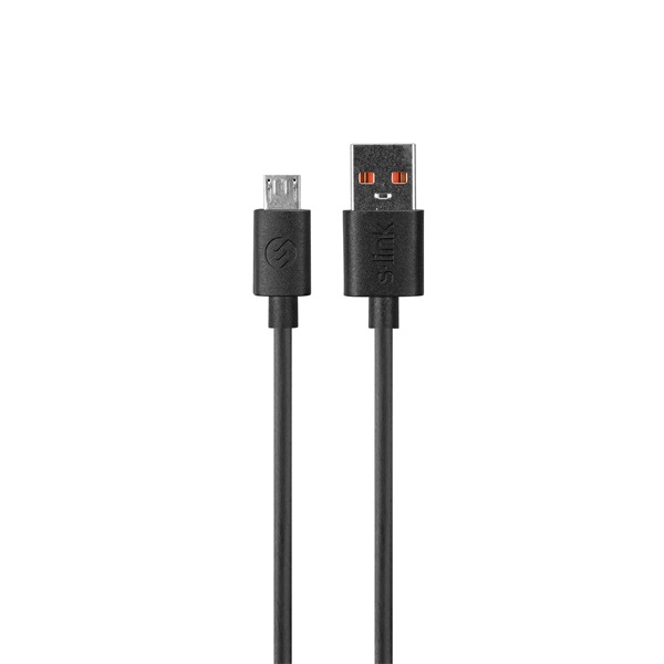 S-Link  AND-KC19S  2.4A Micro USB 100cm adat+töltőkábel Fekete)