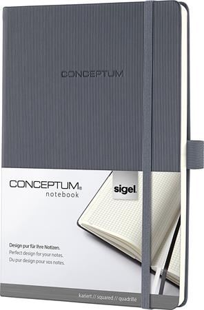 Sigel CO658 "Conceptum" jegyzetfüzet A5, kockás, sötétszürke (SICO658) Sigel CO658 "Conceptum" jegyzetfüzet A5, kockás, sötétszürke (SICO658)