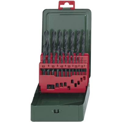 Metabo 627151000 HSS Fém spirálfúró készlet 19 részes Hengertekercselt DIN 338 Hengeres befogószár 1 készlet Metabo 627151000 HSS Fém spirálfúró készlet 19 részes Hengertekercselt DIN 338 Hengeres befogószár 1 készlet