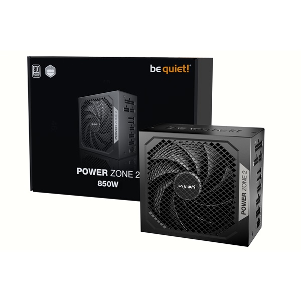 Be Quiet! 850W POWER ZONE 2 80+ Platinum ATX3.1 moduláris félpasszív ventilátor Tápegység Fekete Be Quiet! 850W POWER ZONE 2 80+ Platinum ATX3.1 moduláris félpasszív ventilátor Tápegység Fekete