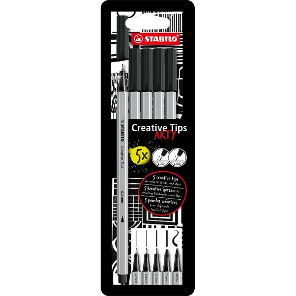 Stabilo Creative Tips ARTY BLACK 5 db-os filckészlet Stabilo Creative Tips ARTY BLACK 5 db-os filckészlet