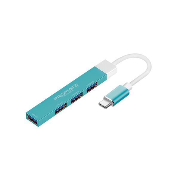 Promate LITEHUB 4 USB Hub Kék Promate LITEHUB 4 USB Hub Kék