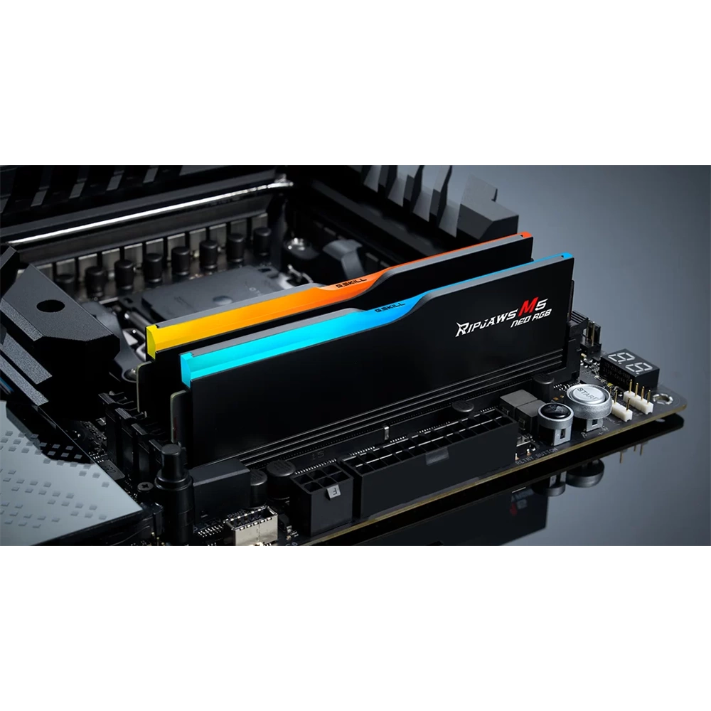 G.SKILL Ripjaws M5 Neo DDR5-6400Mhz CL32-40-40-102 1.40V 32GB Kit2 (2x16GB)AMD EXPO Memória Fekete