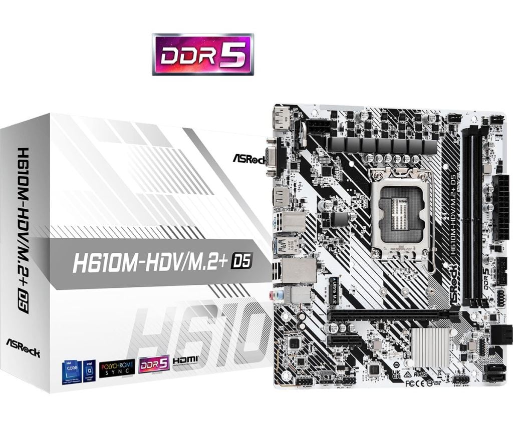 ASRock 90-MXBM50-A0UAYZ H610M-HDV/M.2 + D5 alaplap  