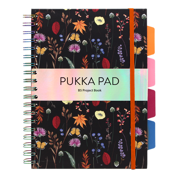 Spirálfüzet, B5, vonalas, 100 lap, PUKKA PAD "Project Book Bloom", vegyes minta Spirálfüzet, B5, vonalas, 100 lap, PUKKA PAD "Project Book Bloom", vegyes minta