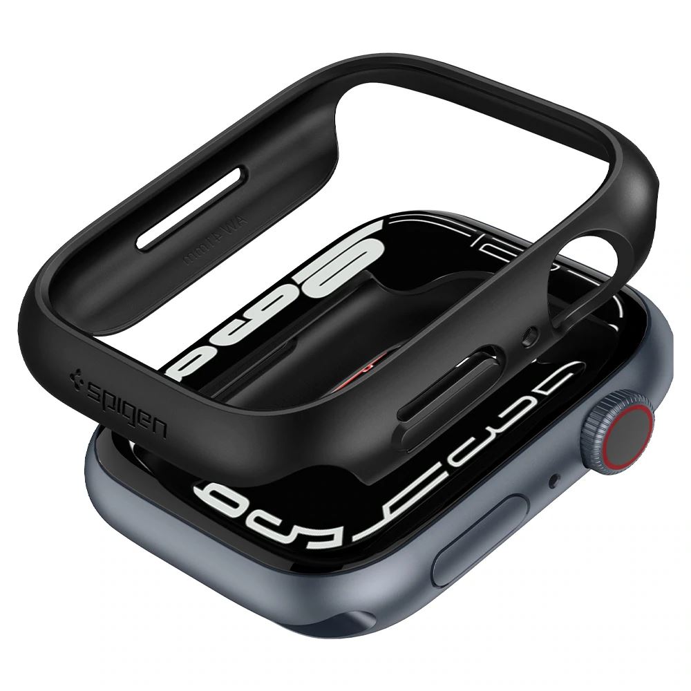 Spigen Thin Fit Apple Watch Series 7 (41mm) tok fekete (ACS04184)