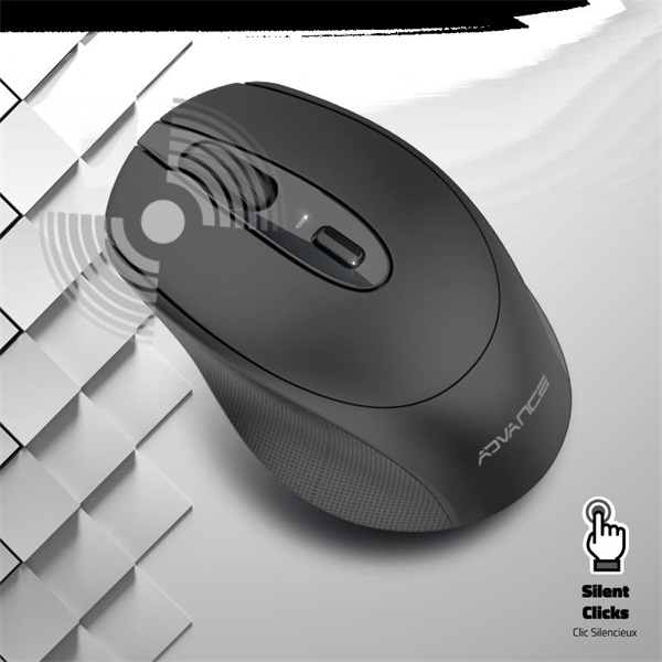Advance vezeték nélküli FEEL WIRELESS  1600 DPI  4 gomb Egér Fekete 