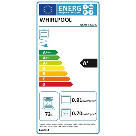 Whirlpool AKZ9 6230 S SÜTŐ BEÉPÍTHETŐ ELEKTROMOS Whirlpool AKZ9 6230 S SÜTŐ BEÉPÍTHETŐ ELEKTROMOS
