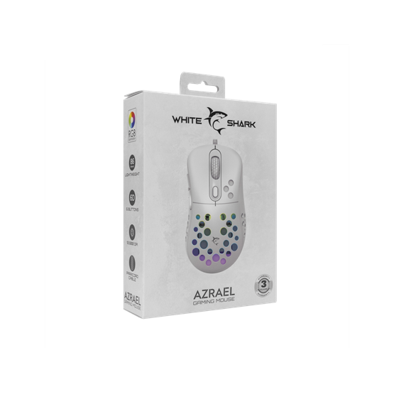  White Shark GM-5013W AZRAEL Vezetékes gamer egér Fehér