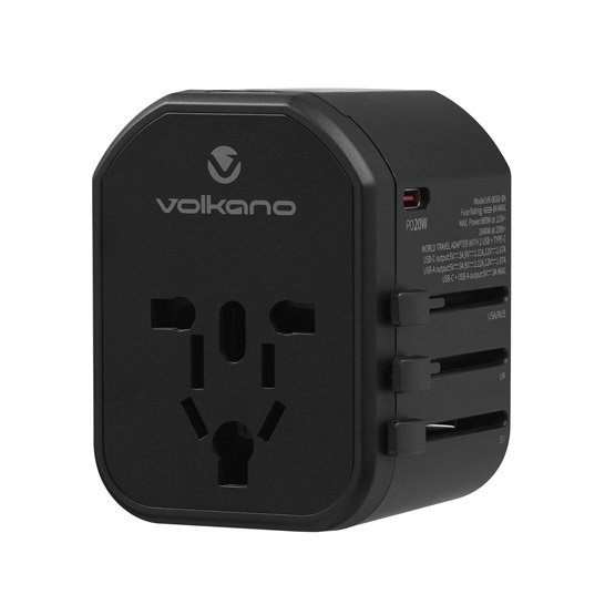  Volkano Worldwide Series utazó töltőadapter PD 20W + QC