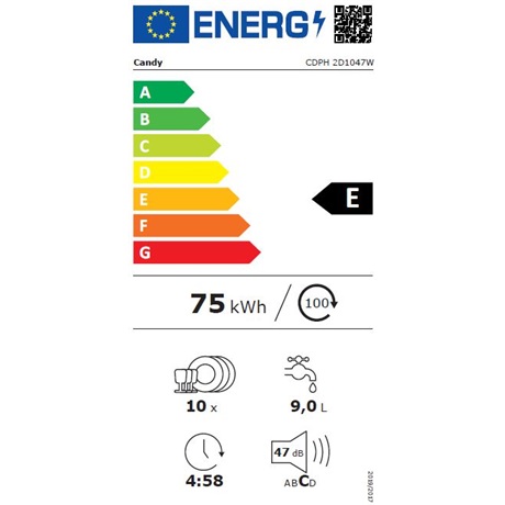 Candy CDPH 2D1047W MOSOGATÓGÉP 10 TERÍTÉK KESKENY