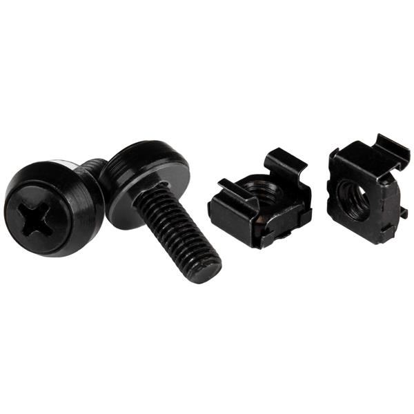 Startech.com M6 x 12mm - Screws and Cage Nuts csavar és anya 50db fekete (CABSCREWM6B)
