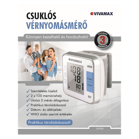 Vivamax W02 VÉRNYOMÁSMÉRŐ CSUKLÓS