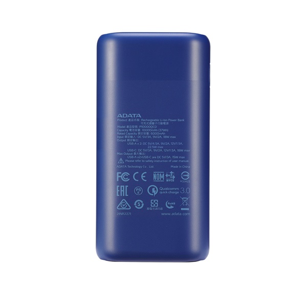 ADATA P20000QCD Power Bank 20000mAh kék (AP20000QCD-DGT-CDB)