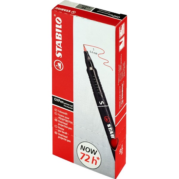 Stabilo OHPen 841"S" 10db/csomag piros alkoholos filc