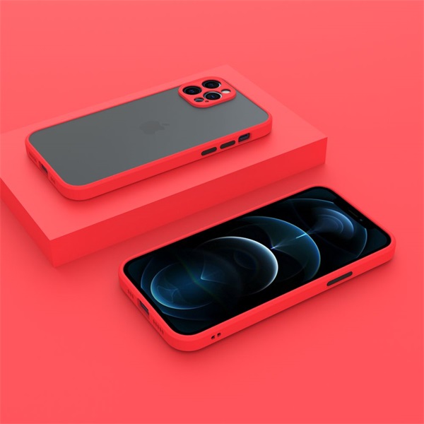 Cellect iPhone SE 2022/2020/8/7 műanyag tok piros fekete (CEL-MATT-IPHSE22-RBK)