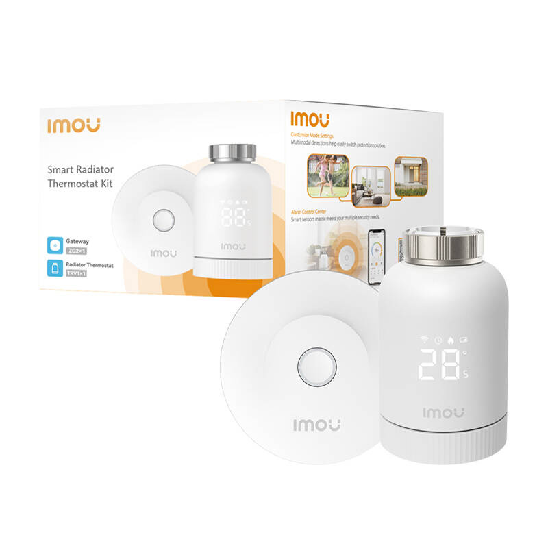IMOU KIT-TRV1-EU-2 ZigBee termosztatikus fejkészlet 6 adapterrel és átjáróval IMOU KIT-TRV1-EU-2 ZigBee termosztatikus fejkészlet 6 adapterrel és átjáróval