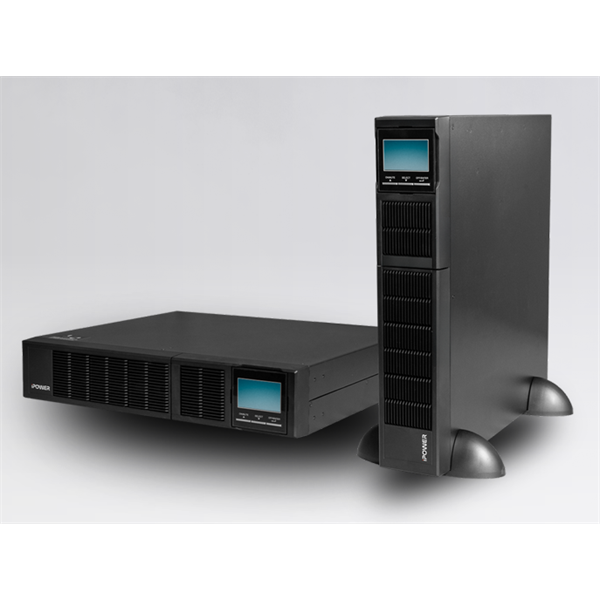 iPOWER UPS, 1000VA, 1000W, 8x IEC C13, SNMP/USB/RS-232, szünetmentes tápegység, LCD kijelző, AVR, online, Rack/Tower
