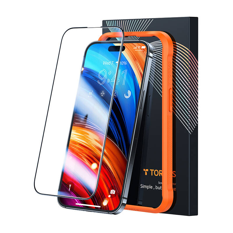 Edzett üveg iPhone 15 Torras InstaII Master iPhone 15-hez