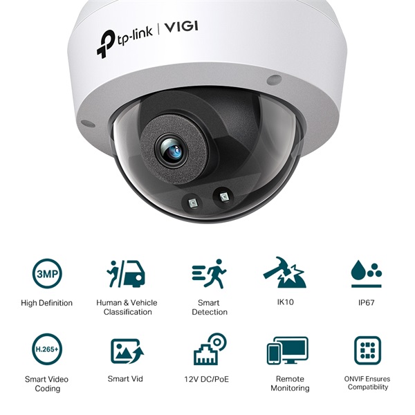 TP-Link VIGI C230I (4mm) 3MP Mini Dome Network Camera TP-Link VIGI C230I (4mm) 3MP Mini Dome Network Camera