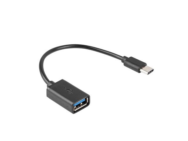 Lanberg USB C -> USB A OTG összekötő kábel 15cm fekete (AD-OTG-UC-01) Lanberg USB C -> USB A OTG összekötő kábel 15cm fekete (AD-OTG-UC-01)