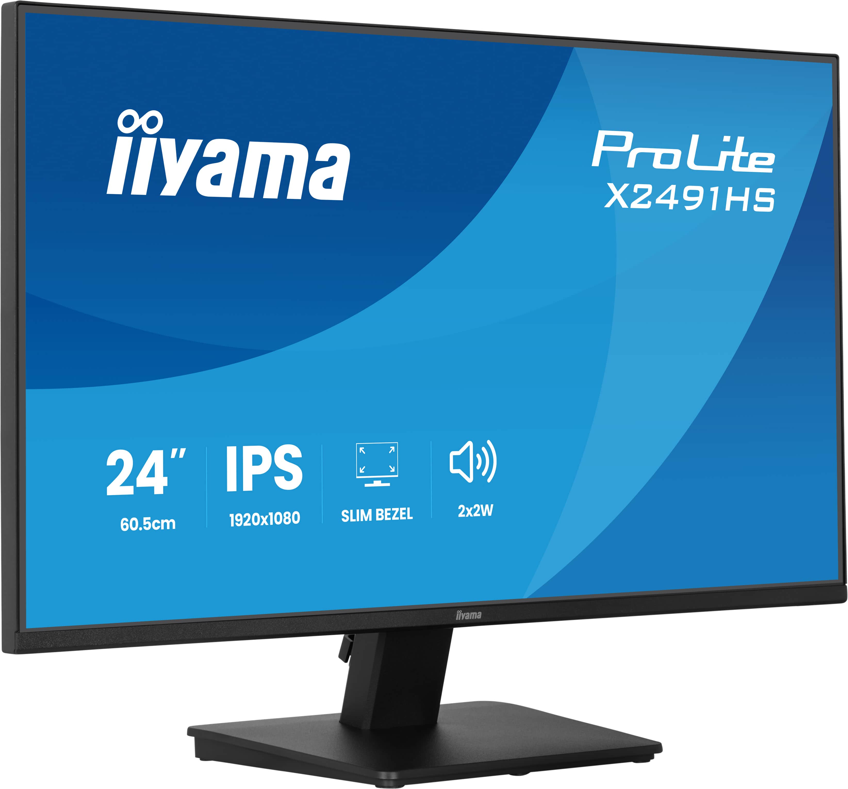 iiyama 23,8" ProLite X2491HS-B1 IPS LED Monitor -  1920x1080, Full HD, 120Hz, 1ms, Hangszóró, Fekete