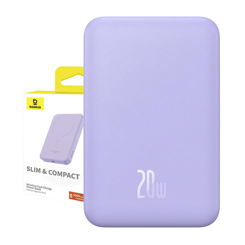 Magnetic Mini Powerbank Baseus 5000mAh 20W (purple)