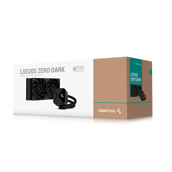 DeepCool CPU Water Cooler - LS520S Zero Dark (max 19dB; max. 145,86 m3/h; 2x12cm, A-RGB LED)