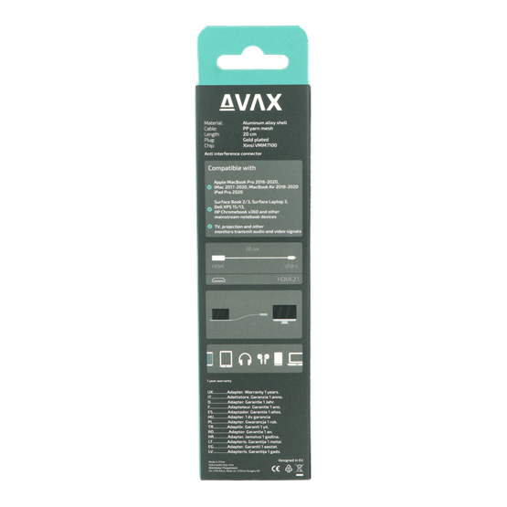  AVAX AD901 PRIME Type C - HDMI 2.1 8K/60Hz adapter