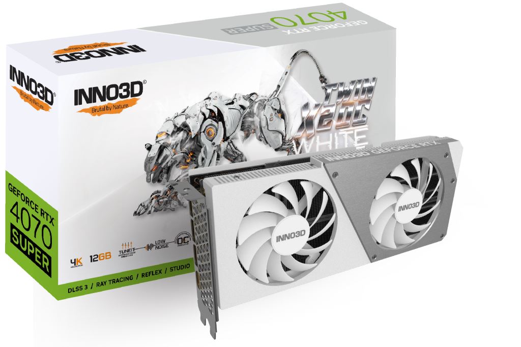 Inno3D GeForce RTX 4070 SUPER 12GB TWIN X2 OC WHITE videokártya