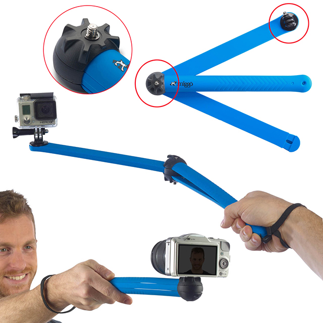 Miggö Splat Flexible hajlítható lábú miniállvány, DSLR és akció kamerákhoz, kék