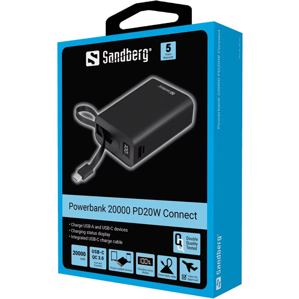 SANDBERG Connect 20000 PD20W Powerbank SANDBERG Connect 20000 PD20W Powerbank