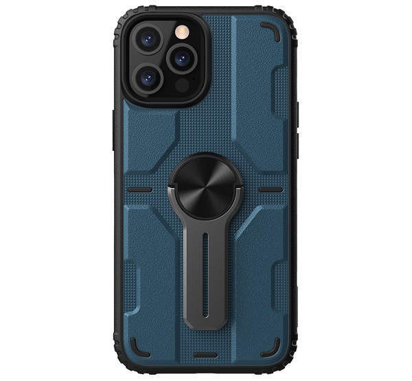 NILLKIN MEDLEY defender műanyag telefonvédő (közepesen ütésálló, szilikon belső, kitámasztó, mágneses) KÉK [Apple iPhone 12 Pro]
