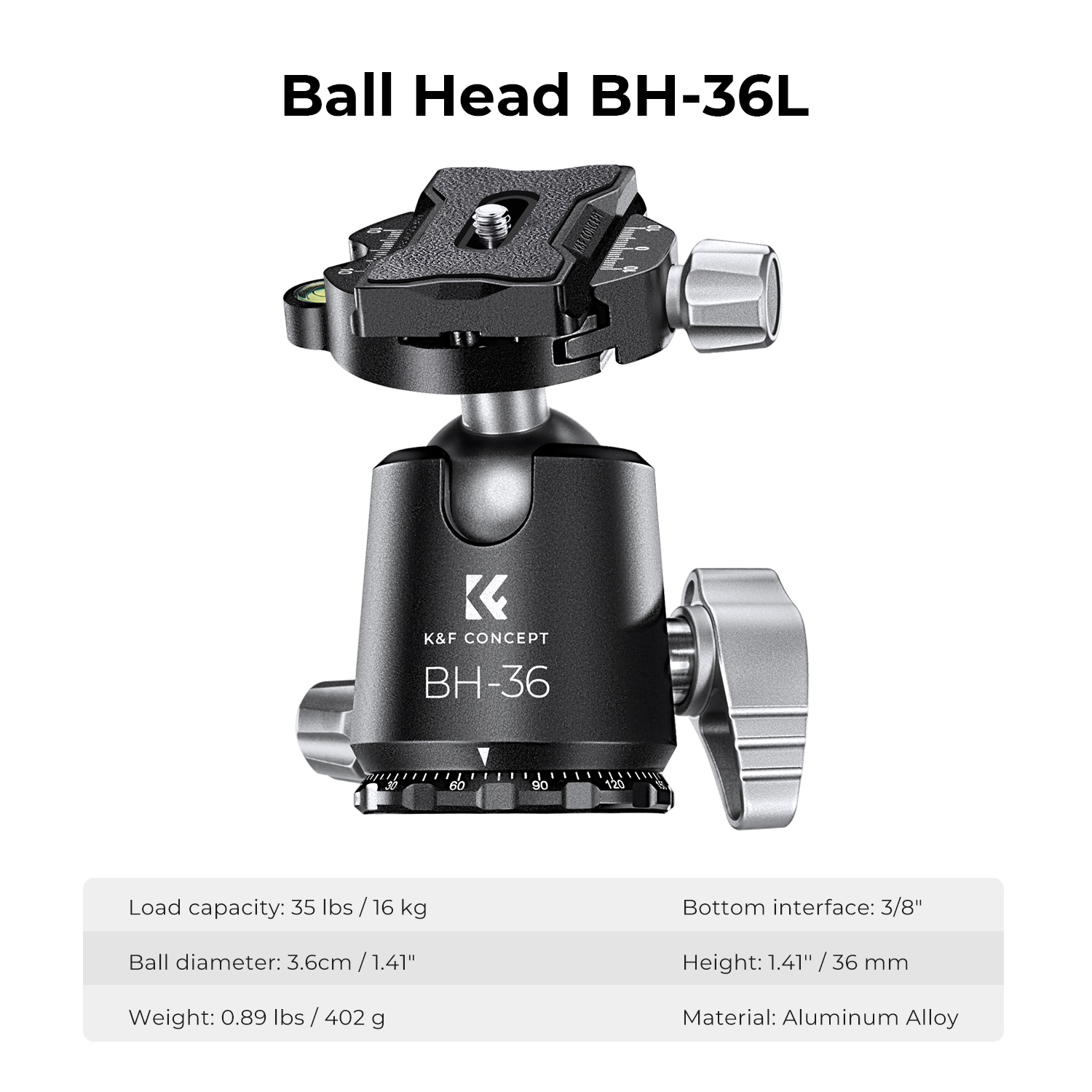 K&F Concept X284C4+BH-36 karbon állvány + monopod 172cm magasság  16kg teherbírás