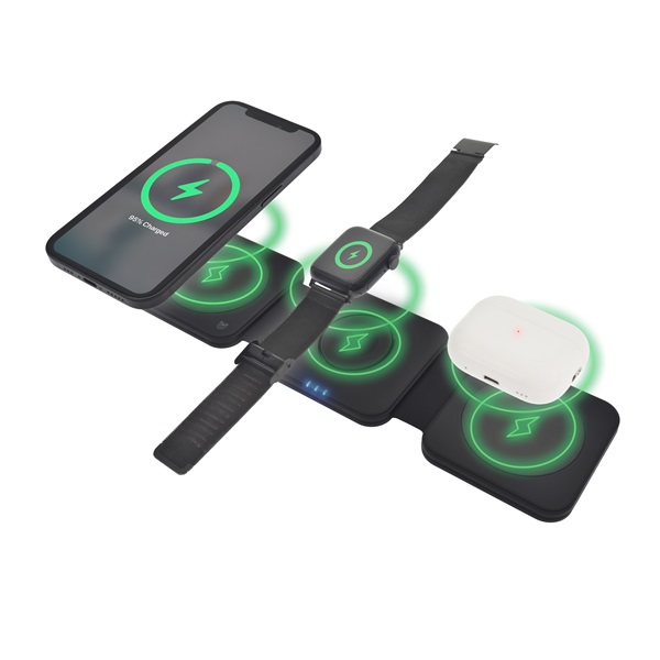 Dviced 3-in-1 Foldable Magnetic Wireless töltő Fekete