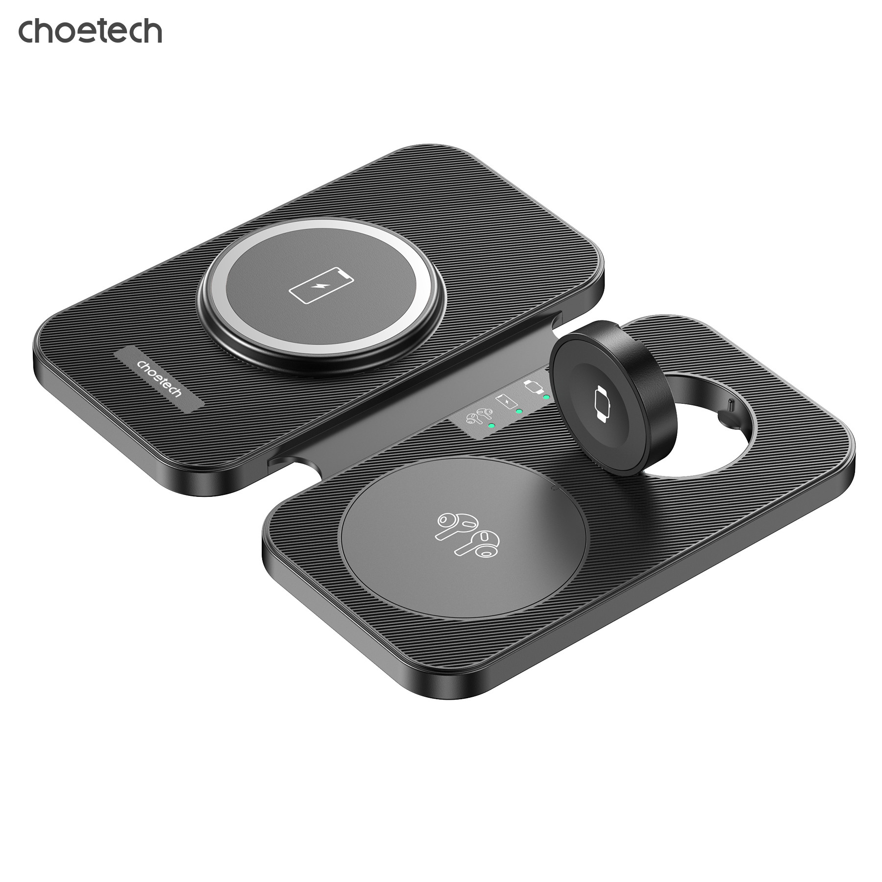 Choetech 3-1 hajtogatható wireless töltő Fekete Choetech 3-1 hajtogatható wireless töltő Fekete