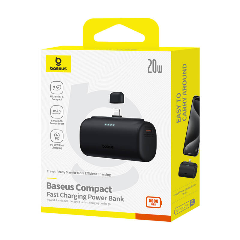 Baseus Compact 5000mAh 20W powerbank Fekete 