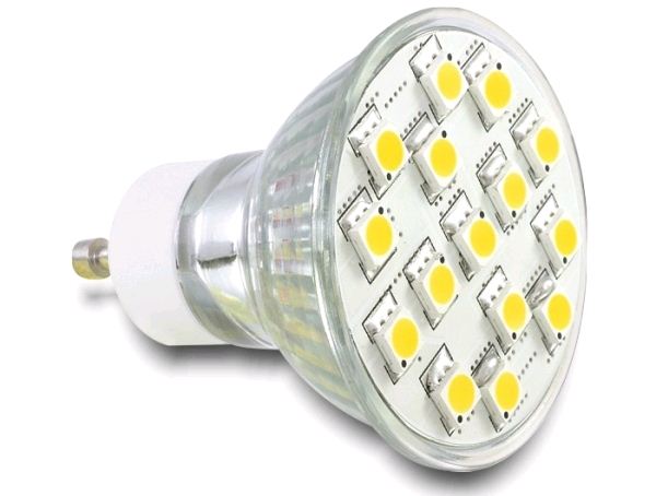 Delock DL46188 GU10 LED fényforrás 15 SMD 5050 LED 3.5W meleg fehér Delock DL46188 GU10 LED fényforrás 15 SMD 5050 LED 3.5W meleg fehér