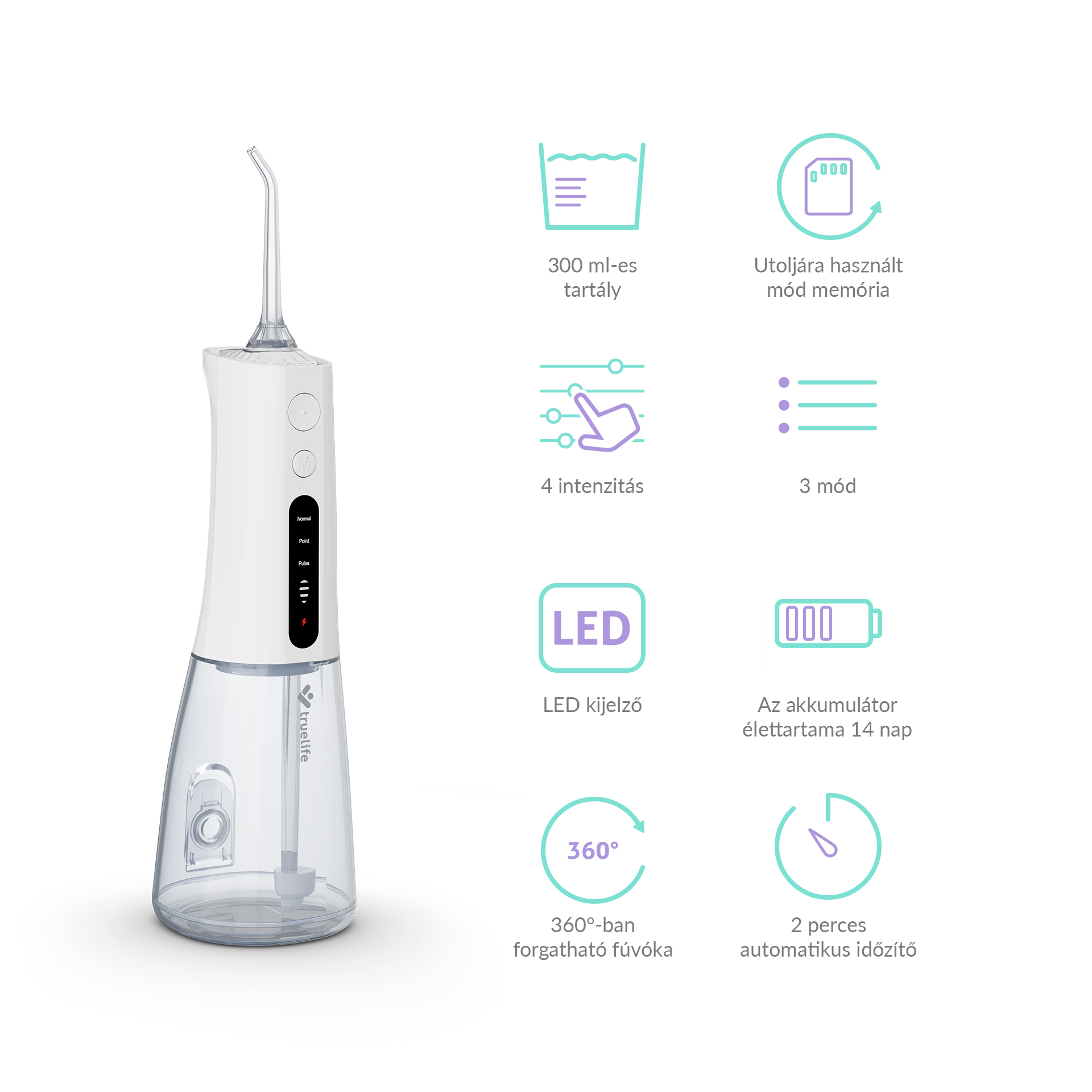 TrueLife AquaFloss Compact L100 szájzuhany Fehér