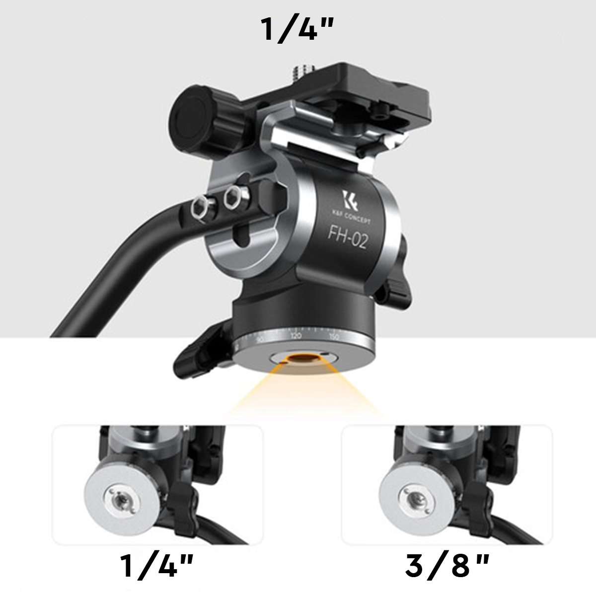 K&F Concept FH-02 Fluid videó állványfej, arca swiss, 3kg teherbírás