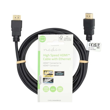 Nedis CVGL34060BK20 HDMI kábel 2m Nedis CVGL34060BK20 HDMI kábel 2m