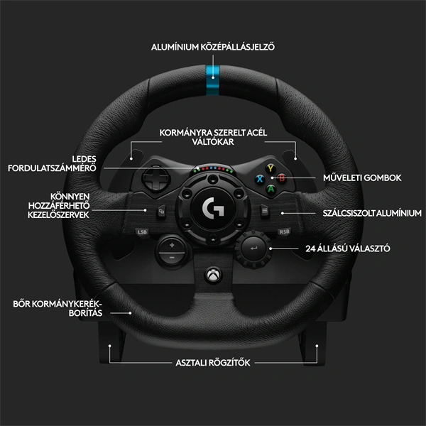 Logitech G923 TrueForce szimulátor-versenykormány Xbox/PC fekete (941-000158)