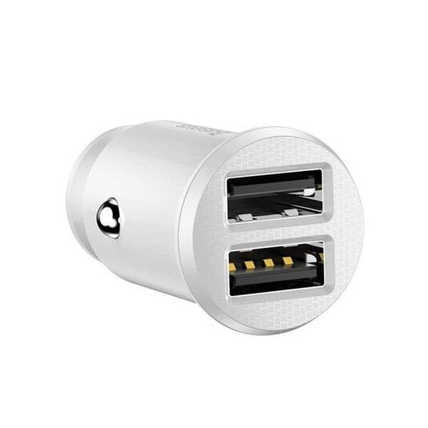 Baseus Grain autós töltő 2x USB 5V 3.1A fehér (CCALL-ML02) Baseus Grain autós töltő 2x USB 5V 3.1A fehér (CCALL-ML02)