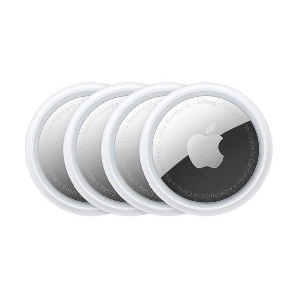 APPLE AirTag bluetooth nyomkövető 4db (kulcstartóra, táskára, autóba, valós idejű nyomkövetés) FEHÉR (MX542ZY/A)